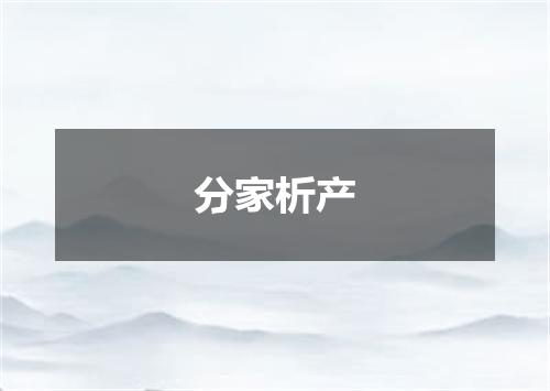 分家析产