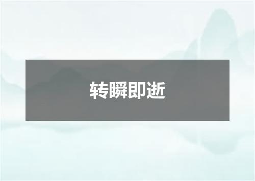 转瞬即逝
