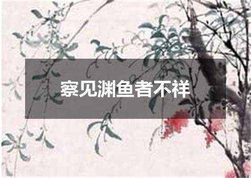 察见渊鱼者不祥