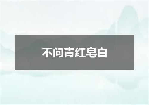 不问青红皂白