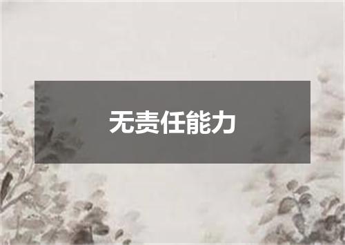 无责任能力