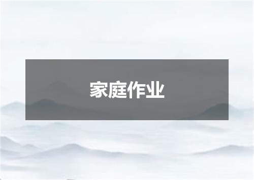 家庭作业