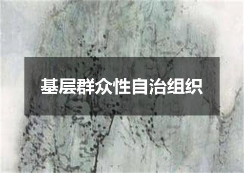 基层群众性自治组织