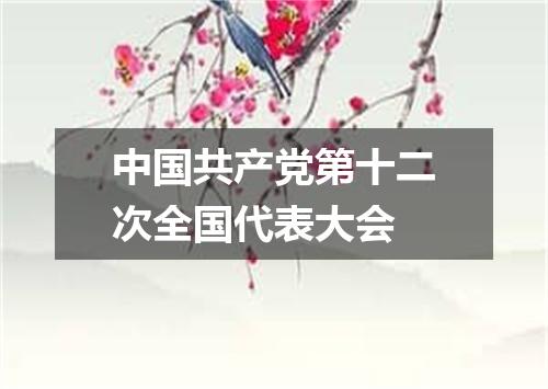 中国共产党第十二次全国代表大会