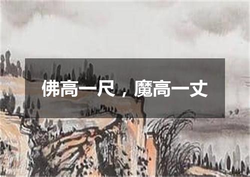 佛高一尺，魔高一丈