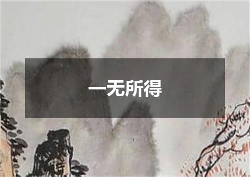 一无所得