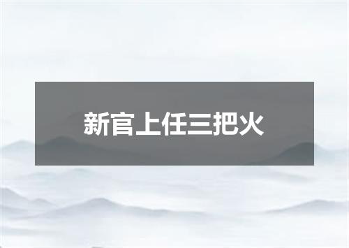 新官上任三把火