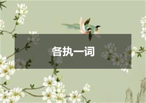 各执一词