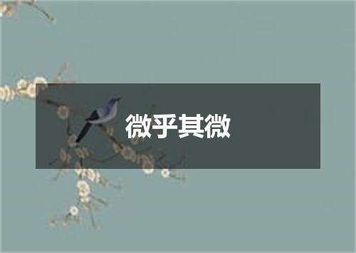微乎其微