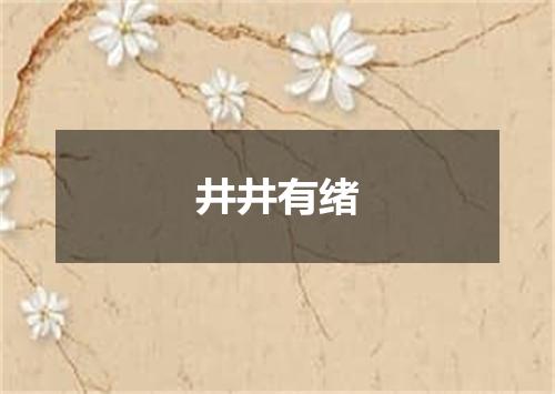 井井有绪