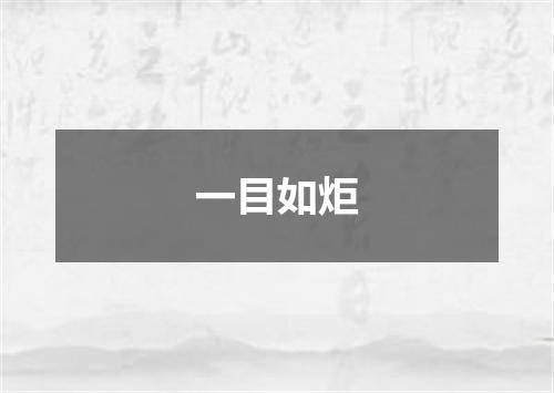 一目如炬