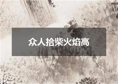 众人拾柴火焰高