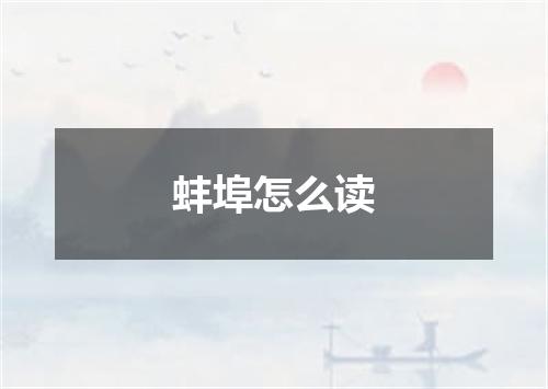 蚌埠怎么读