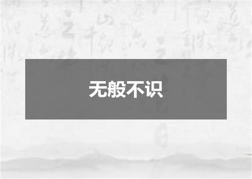 无般不识