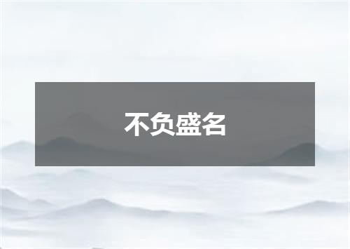 不负盛名