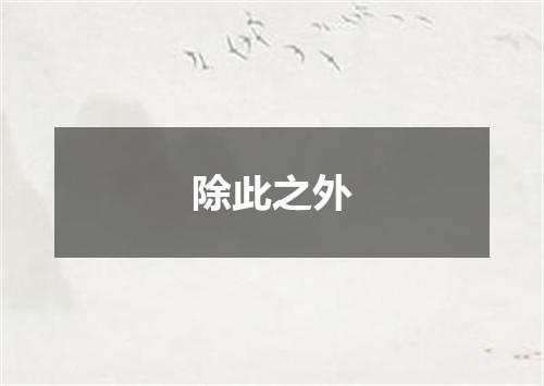 除此之外