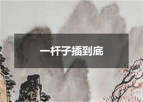 一杆子插到底