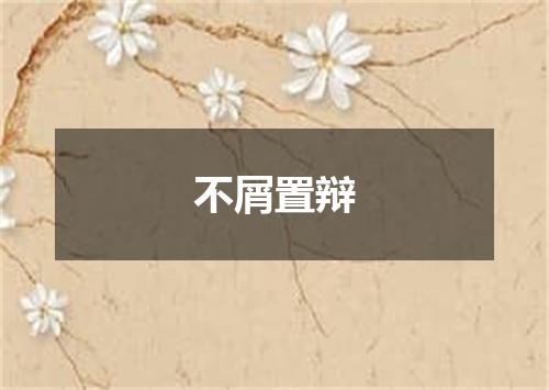 不屑置辩