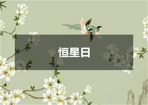 恒星日