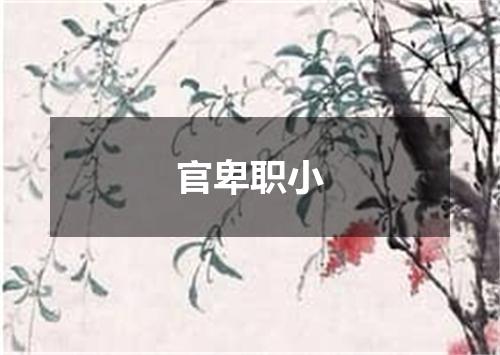 官卑职小