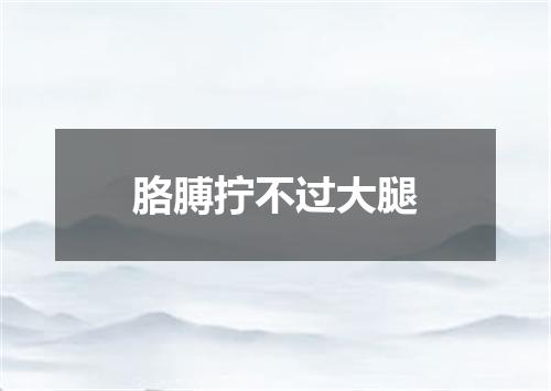 胳膊拧不过大腿