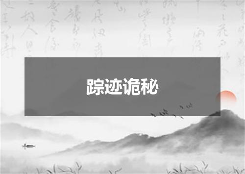 踪迹诡秘