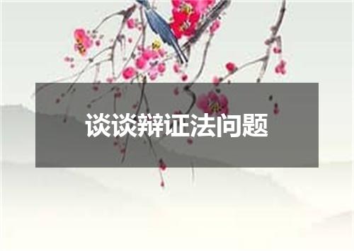 谈谈辩证法问题