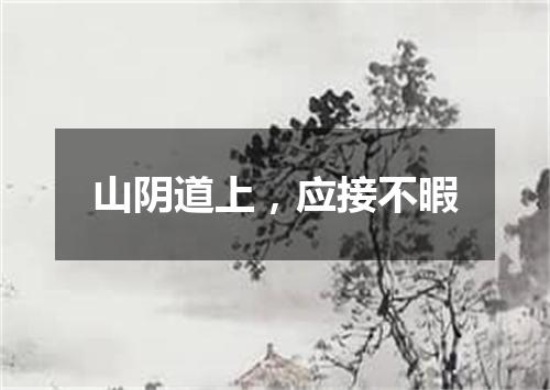 山阴道上，应接不暇