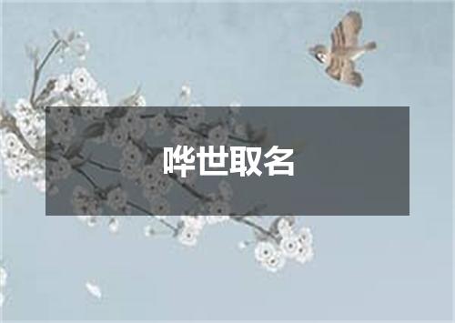 哗世取名