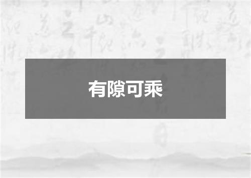 有隙可乘