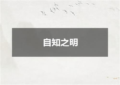 自知之明