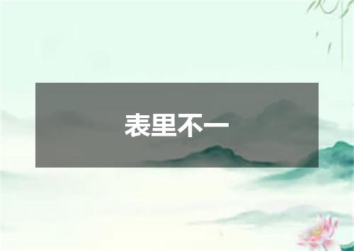 表里不一