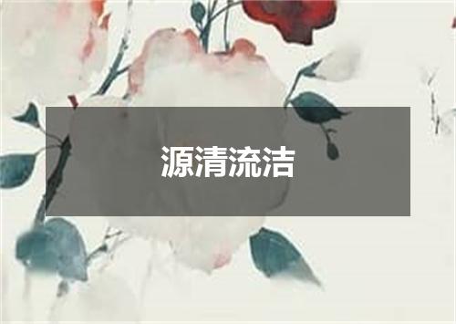 源清流洁