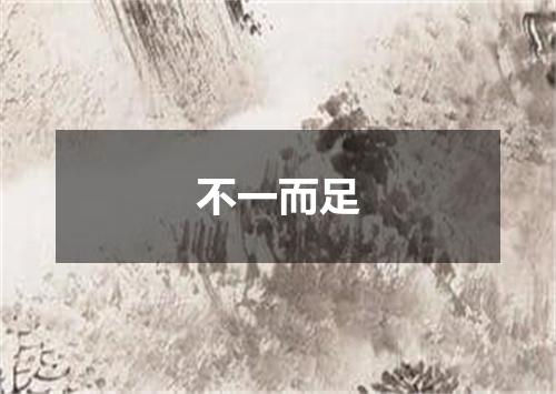 不一而足