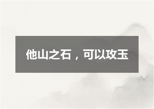 他山之石，可以攻玉