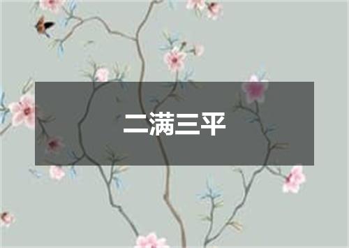 二满三平