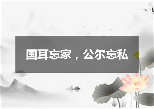 国耳忘家，公尔忘私