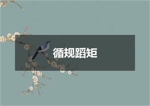 循规蹈矩