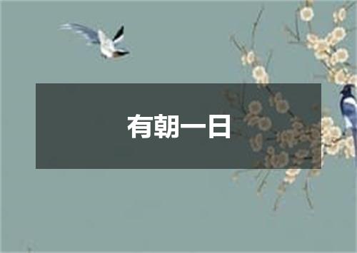 有朝一日