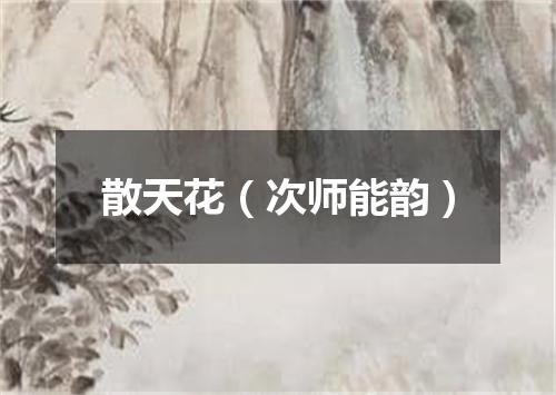 散天花（次师能韵）