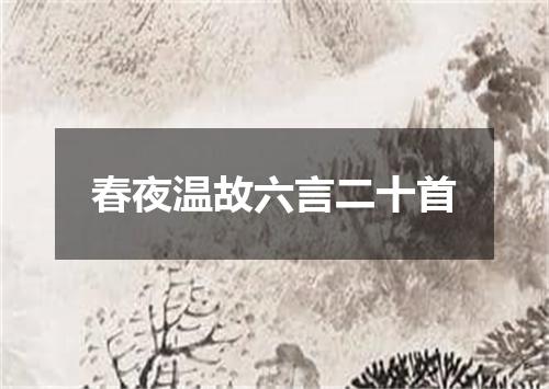 春夜温故六言二十首