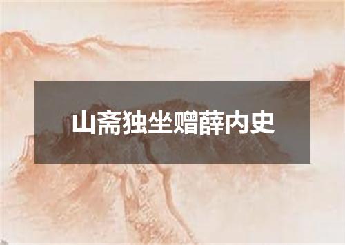 山斋独坐赠薛内史