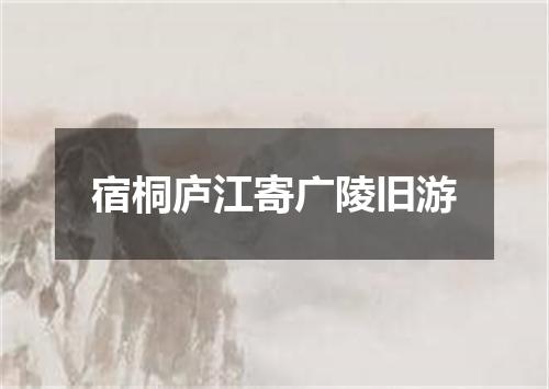 宿桐庐江寄广陵旧游