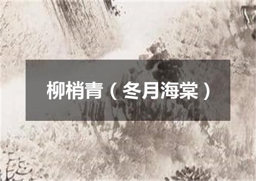 柳梢青（冬月海棠）