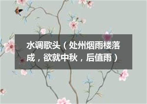 水调歌头（处州烟雨楼落成，欲就中秋，后值雨）
