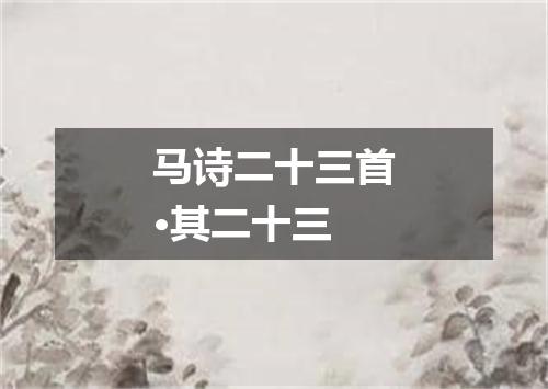 马诗二十三首·其二十三