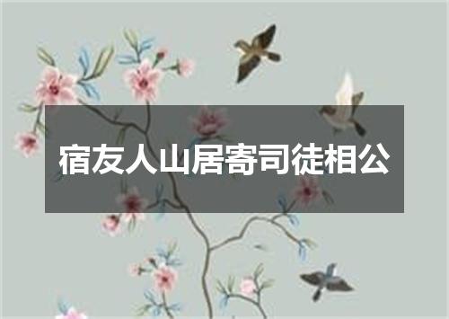 宿友人山居寄司徒相公