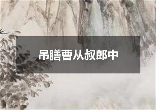 吊膳曹从叔郎中
