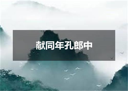 献同年孔郎中