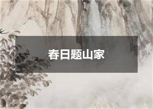 春日题山家